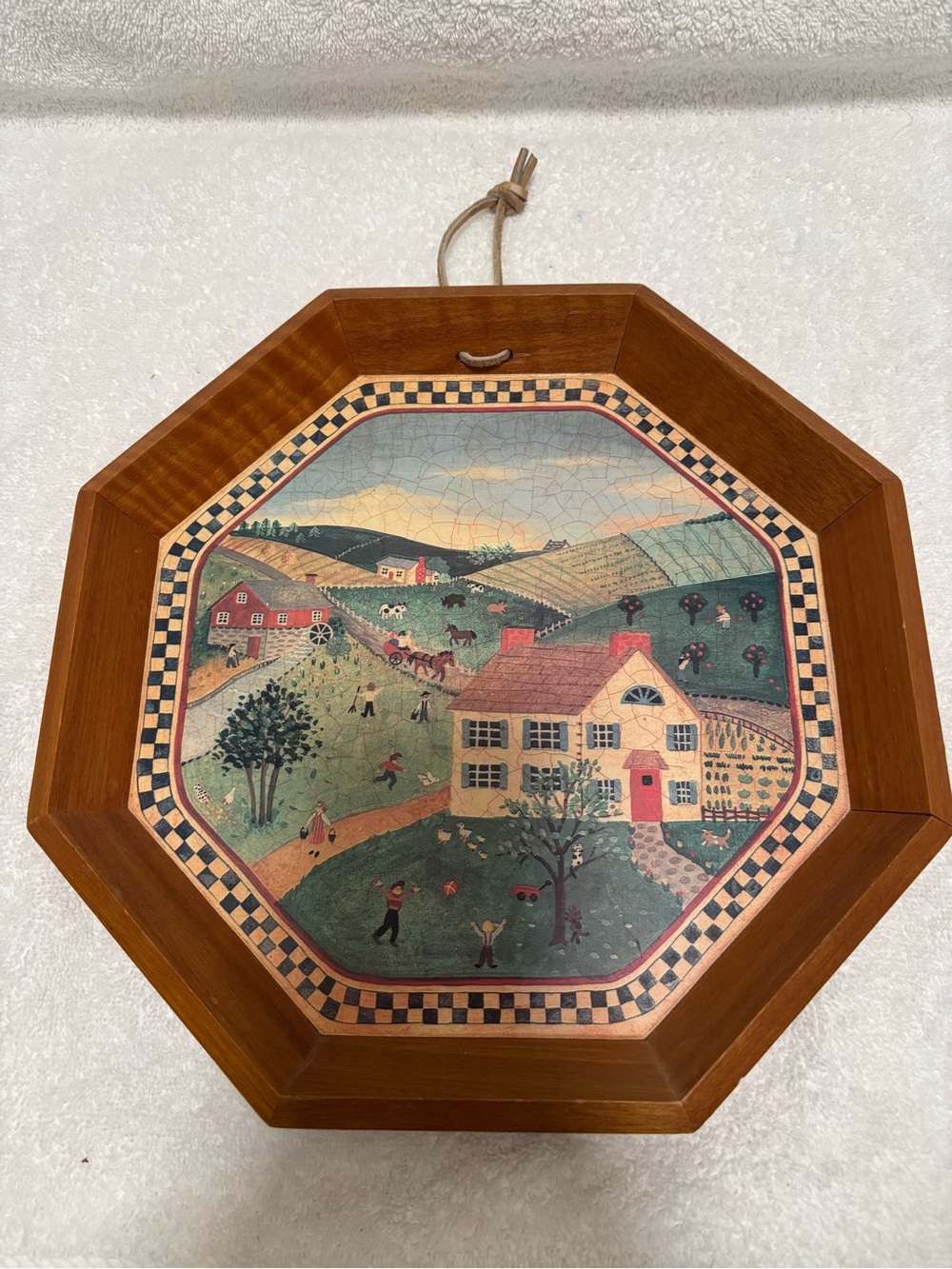 Folk Art Country Farmhouse Wall Tray - Brown